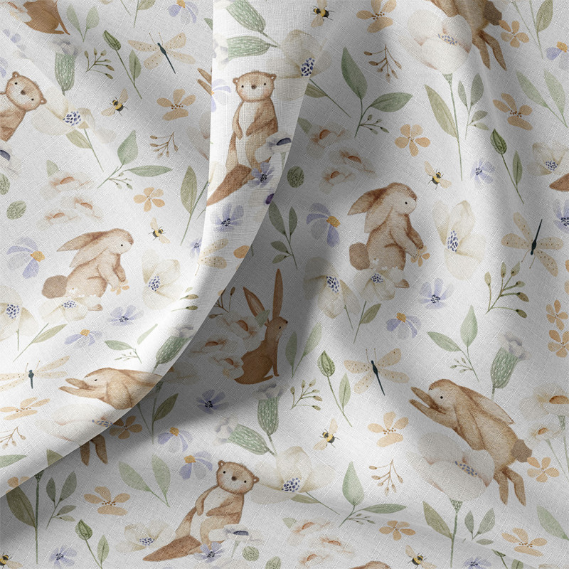 Printed Cotton CLEONIE2 White / Green